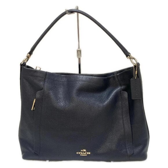 Auth COACH Pebbled Leather Scout Hobo 34312 Dark Navy Leather - Handbag - Picture 1 of 8